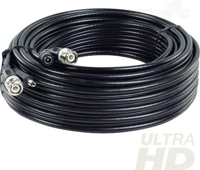 Coax Kabel - 20 Meter / 12V - AHD/CVI/TVI - Full HD Kabel - RG59