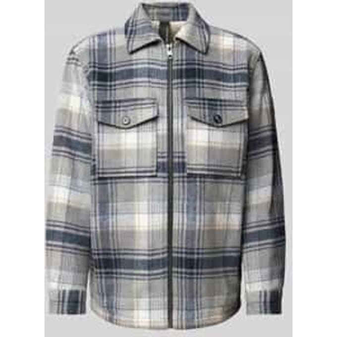Regular fit overhemdjack met wol