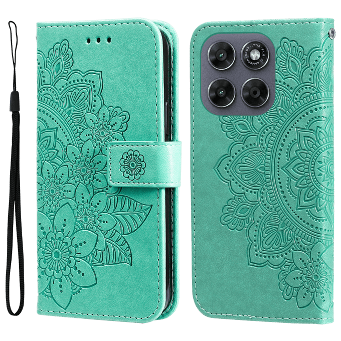 Comfycase Motorola Moto G67 / G77 Mandala Wallet Groen