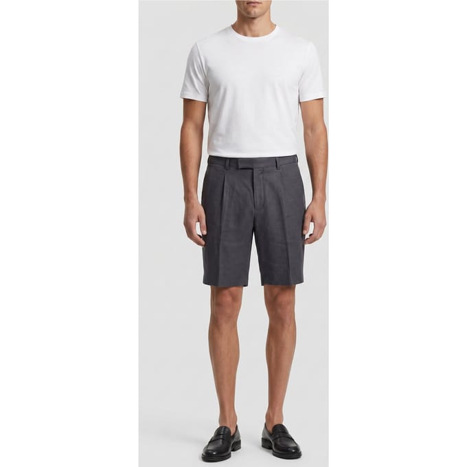 Reiss Linen Short Airforce Blue Größe: W30 | Kurze Sporthosen Outlet | Herren | Blau