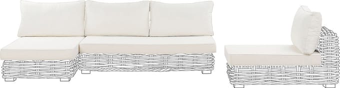 VARALLO - Set kussenhoezen voor buiten - Gebroken wit - Polyester