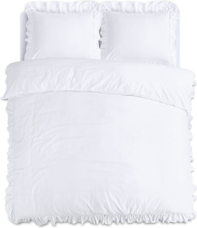 Sleeptime Ruffles Dekbedovertrek - 240X200/220 + 2 x kussenslopen 60x70 - Wit