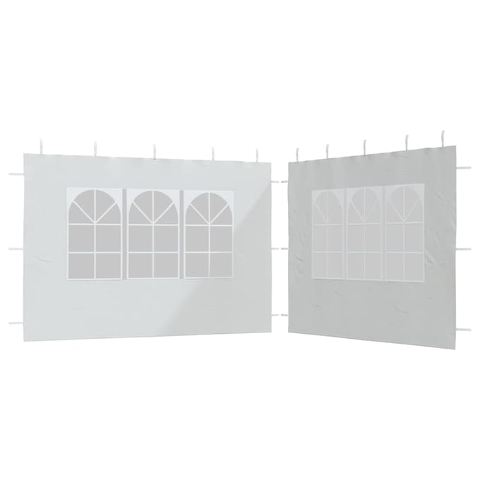 vidaXL - Tentwanden - met - raam - PE - wit - 2 - st