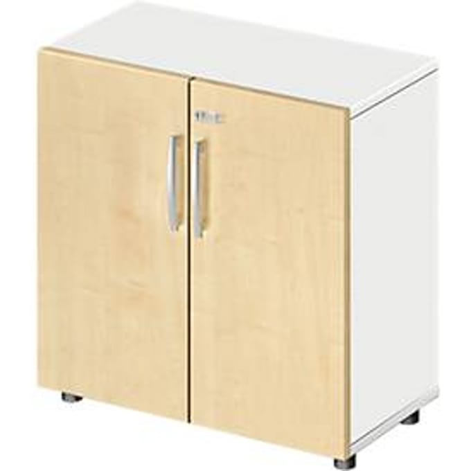 Schäfer Shop Select LOGIN kast, 2 dossierhoogtes, B 800 x D 420 x H 788 mm, wit/mapeldoorn decor