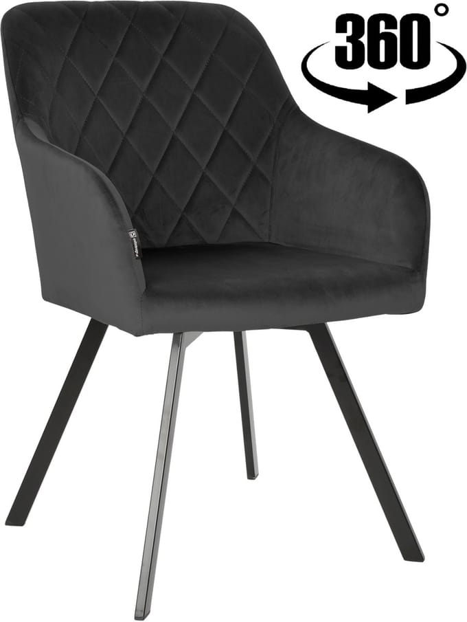 ExitoDesign Panko - Bureaustoel - Zwart Velvet - Met Armleuningen