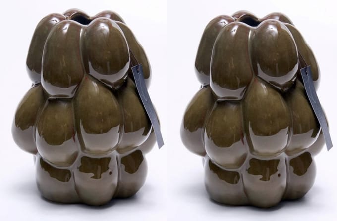 Vaas - Villa Pottery - Decoratie - Woondecoratie - Keramiek - Berber 5 Chocolat - 2 stuks