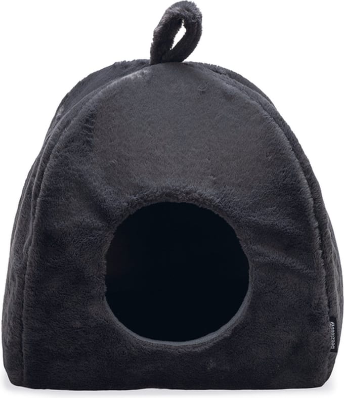 Beeztees Moza - Kattenhuis - Kattenmand - Pluche - Antraciet - 40x40x40 cm