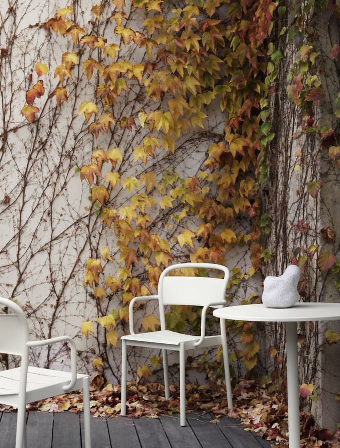 Muuto Linear Steel Tafel rond - oranje - Hoogte 73 cm