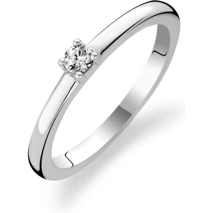 TI SENTO Dames Ring - 925 zilver - Zirconia wit - Maat 16.50 mm / maat 52 - 1871ZI