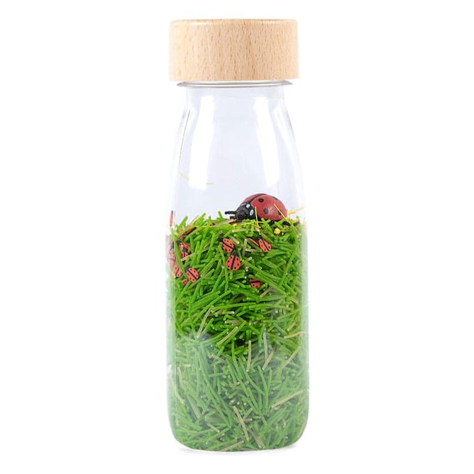 Petit Boum - Babyspeelgoed sensorische fles met geluid - Groen