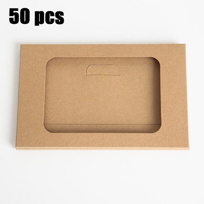 1 Set/50 stuks Vensterenvelop Kartonnen Envelop Verpakking Doos Papieren Envelop Doos Envelop Kartonnen Envelop Doos 50pcs white