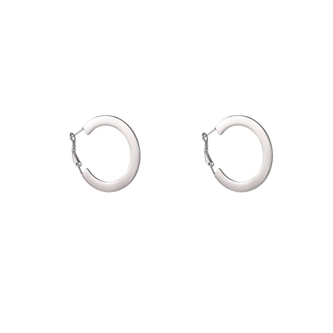 Go Dutch Label Oorringen Flat Hoop - 40mm Zilverkleurig
