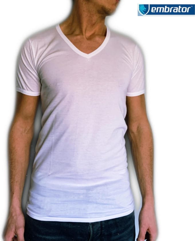 Embrator heren T-shirt Invisible met V-hals wit maat 2XL