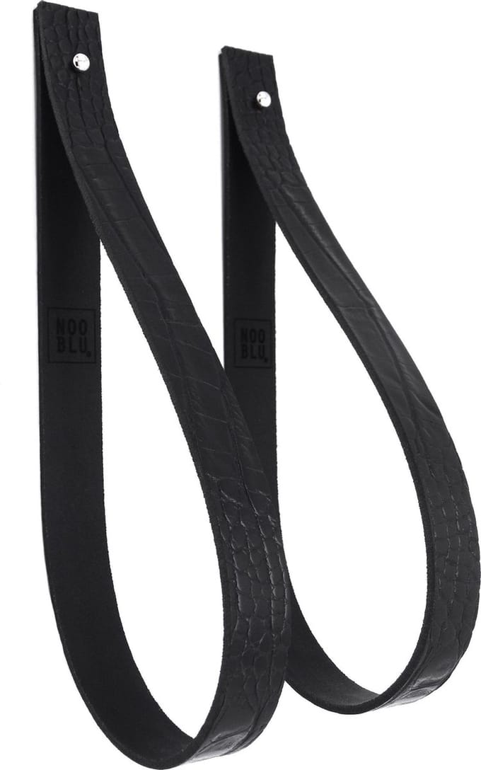NOOBLU Ophanglus SLING 2,5 cm - Croco - Maat: M - 60 cm, Kleur: zwart