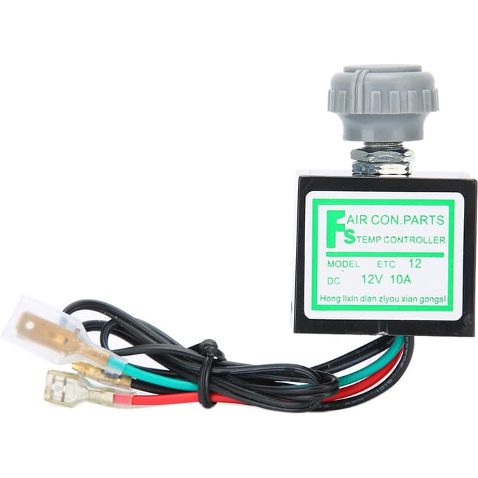 10A Auto Airconditioning Elektronische Thermostaat Schakelaar Temperatuurregeling Auto Accessoire 12V gray