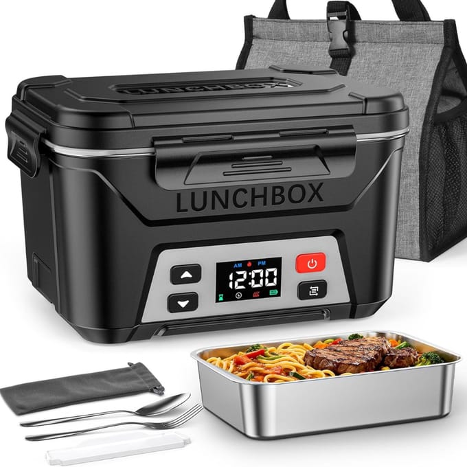 CLVP® Elektrische Lunchbox - Broodtrommel Elektrisch - Zwart