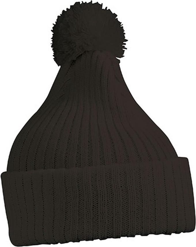 Myrtle Beach - Unisex Gebreide Muts met Pompom (Zwart)
