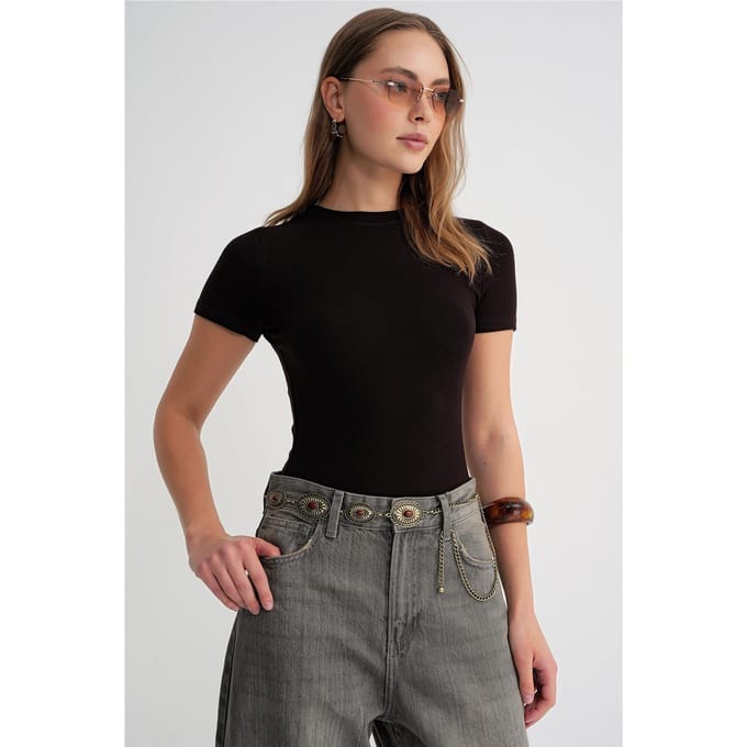 Slim Fit Ronde Hals Katoenen T-Shirt