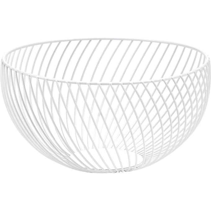 Fruitmand Roestvrij IJzer Desktop Opbergmand Rond Grote Capaciteit Metaaldraad Diversen Organizer white