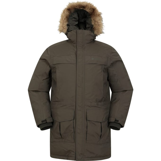 Mountain Warehouse Heren Antarctic Extreme Waterdichte Donzen Jas (Donkere Khaki)