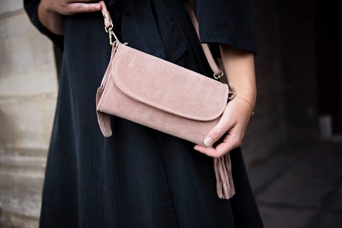 Bag2Bag Suede Schoudertasje Amalfi Sepia Rose