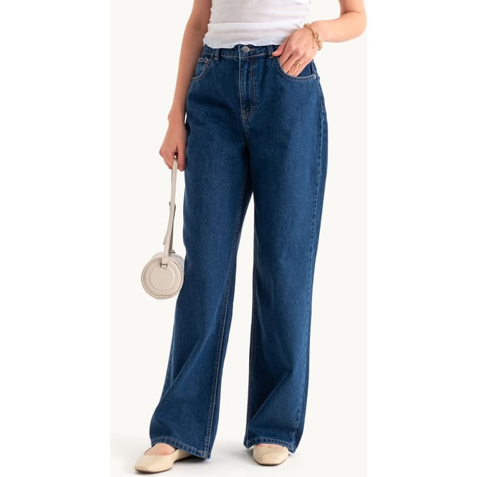 Hoge Taille Super Wijd Pantalon Jeans