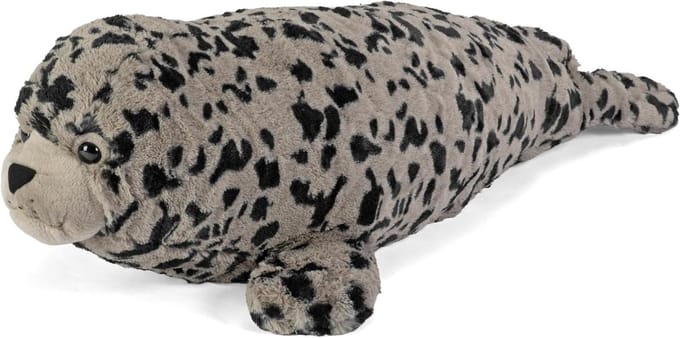 Pluche Zeehond Knuffel - Groot Knuffeldier Dier - Knuffelen en Slapen - Handgemaakt Realistisch Design - 76 cm - Grijs
