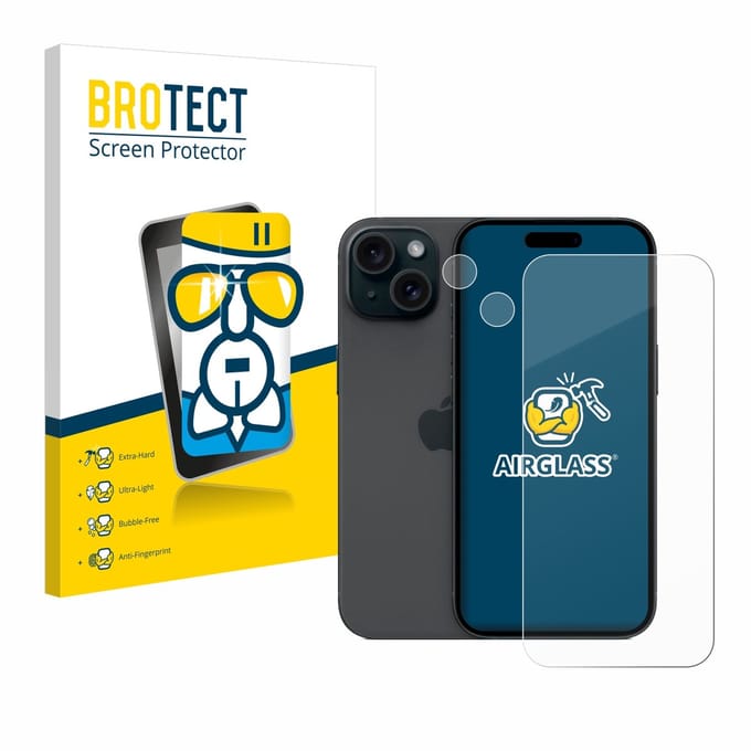 Screenprotector voor Apple iPhone 15 (Voor+Camera) Beschermglas transparant