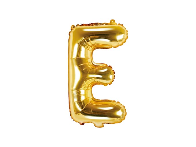 Partydeco - Folieballon Goud Letter E (35 cm)