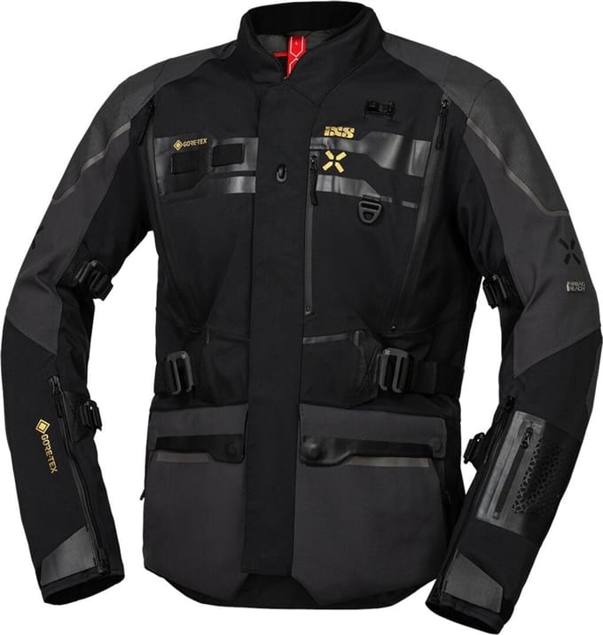 IXS Venture-GTX 1.0 Waterdichte Zwart Grijs Textiele Motorjas - Jas