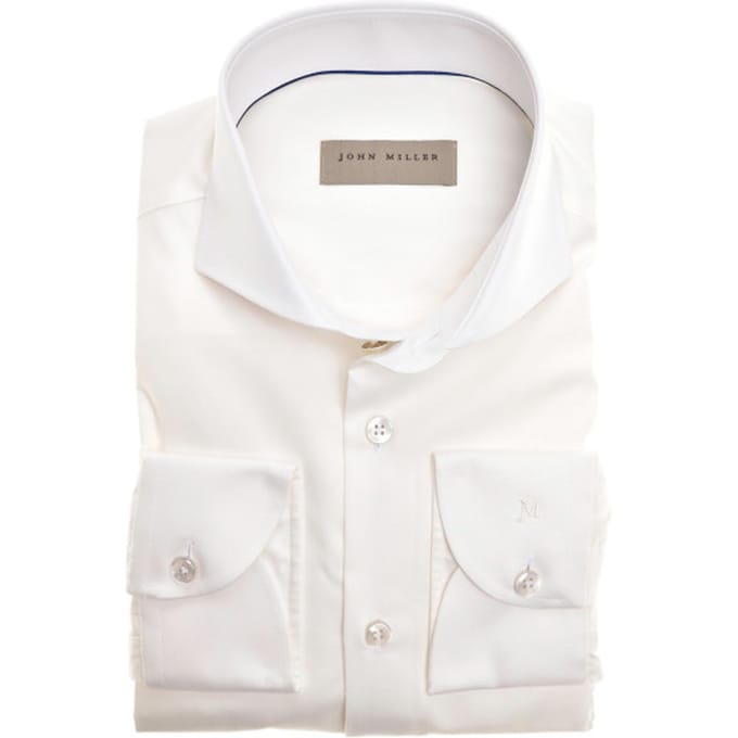 John Miller Tailored Fit Lange Mouw Overhemden Wit 5140677-920-620
