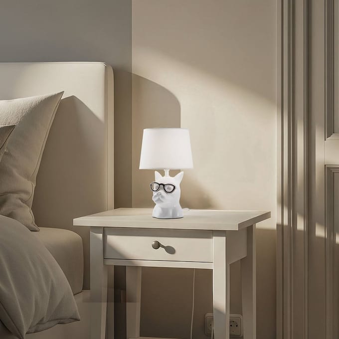ONLI Biagio tafellamp, wit, keramiek, 29 cm hoog, E14