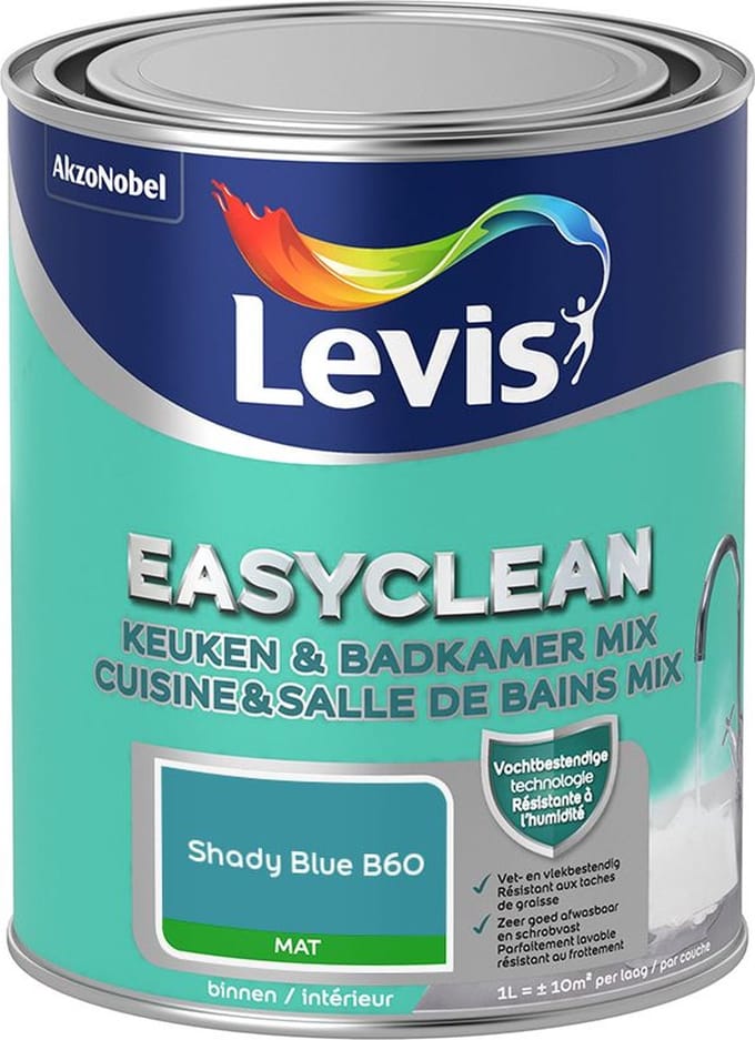 Levis - Easyclean Keuken & Badkamer Mix - Shady Blue B60 - Mengverf - 1 L