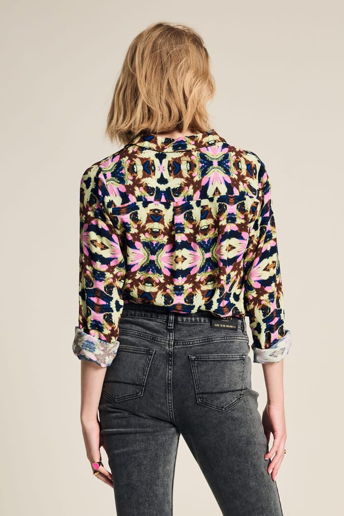 POM Amsterdam Blouse - Mila Butterfly Sky Größe: 36 | Blusen Outlet | Damen