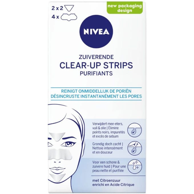 NIVEA Zuiverende Clear-up Strips - Neusstrips Meeeters - Blackhead Remover - Mee eters verwijderen - Pimple Patch - 6 stuks