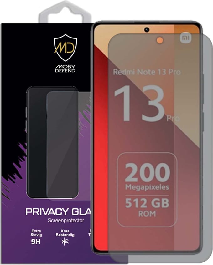 MobyDefend Screenprotector - Geschikt voor Xiaomi Redmi Note 13 Pro 4G - Matte Privacy Glass Screensaver