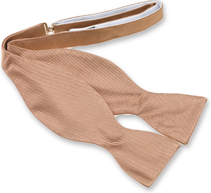 E.L. Cravatte Zelfstrikker Strik - Beige - 100% Zijde