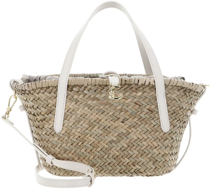 COCCINELLE handtas schoudertas C-Me Summer Straw Handbag Natural / Pearl beige