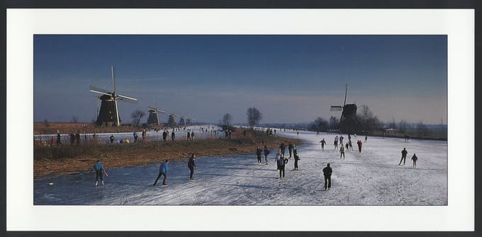 Molens en schaatsers - Winterkaarten - Set van 10 lange winterkaarten