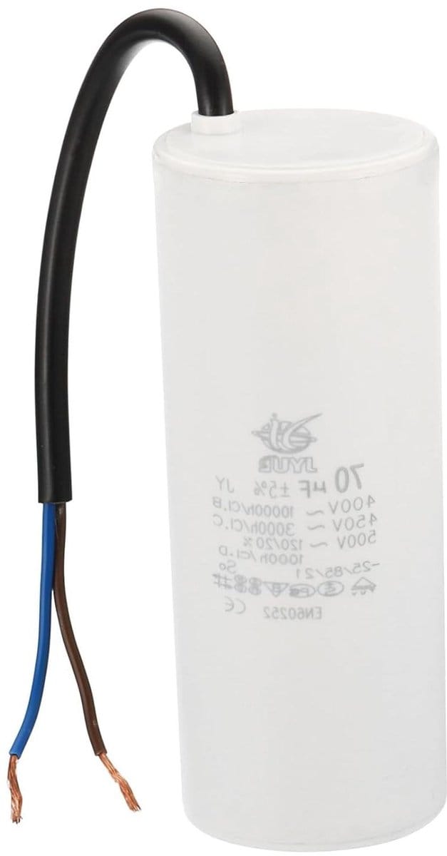 Motor Condensator - Startcondensator Cilinder - Motor Starten - Hoge Slagvastheid - 70 uf 450V - Wit