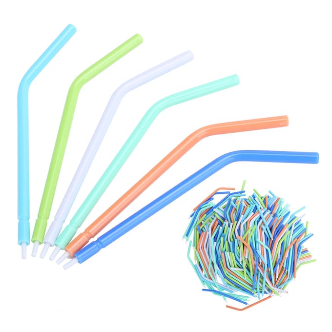 250pcs  bag Dental Air Water Spray Nozzles Tips Disposable 3‑Way Triple Syringe Nozzle white