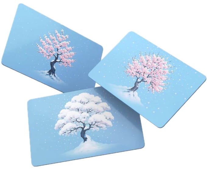 Tangem Wallet 3 kaarten - Snowy Sakura - met Recovery Seed functionaliteit