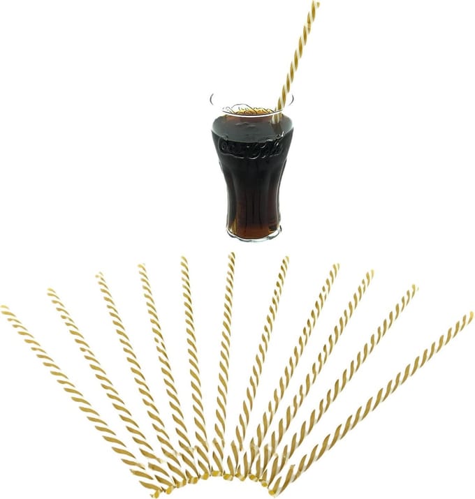 Herbruikbare drinkrietjes - 23 cm - Bruin - Ø 8mm - 12 Stuks