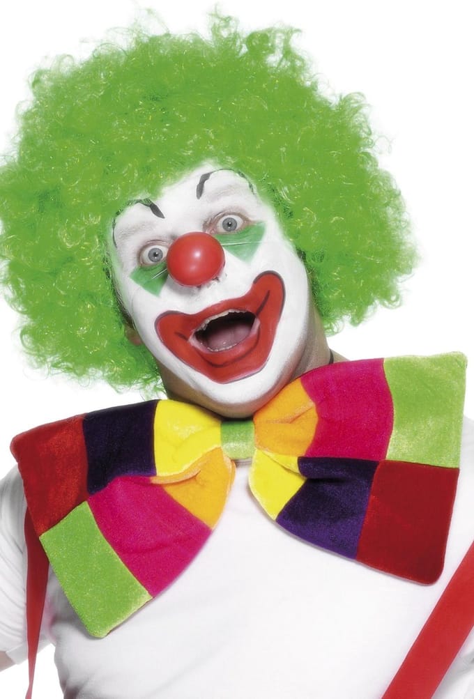 Smiffys Grote verkleed vlinderstrik Clown kostuum - multi-color - accessoires