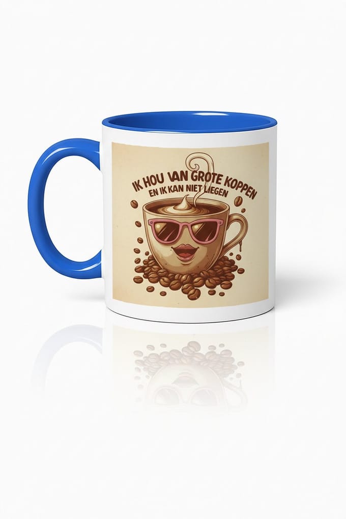Ik Hou Van Grote Koppen Koffie Mok - Uniek Design