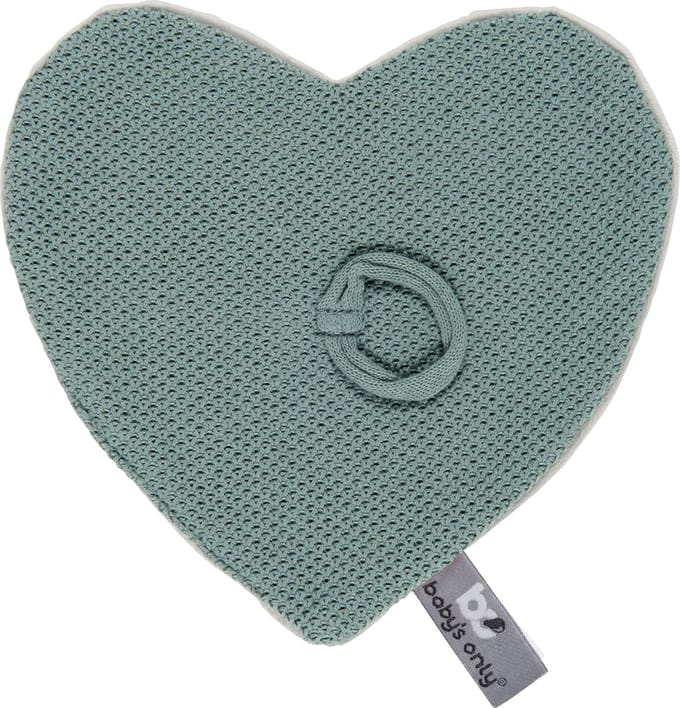 Baby's Only Gebreid speendoekje - Speenknuffel hartje Classic - Stonegreen