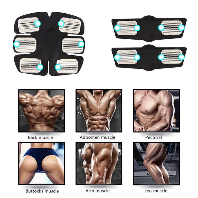 EMS ABS Spierstimulator Toner Taille Spierbuik Afslankende Toning Belt A7 zwart