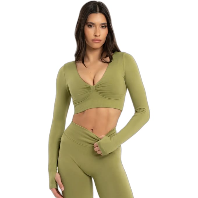 Dames lange tops Gym Glamour Seamless open back