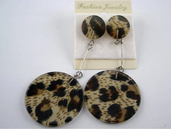 Oorbellen rond met panterprint | Oorbellen | Animal Print
