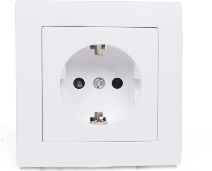 Benson Inbouw stopcontact - randaarde - strak design - wit